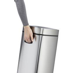 Durable 342223 342223 odpadkový koš, 21, nerezová ocel, (d x š x v) 270 x 270 x 570 mm, stříbrná, otevírání víka one-touch, 1 ks