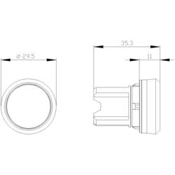 Siemens 3SU10510AB600AA0 3SU1051-0AB60-0AA0 světelné tlačítko plochý hmatník, kovový přední prstenec, Vysoký lesk bílá 1 ks