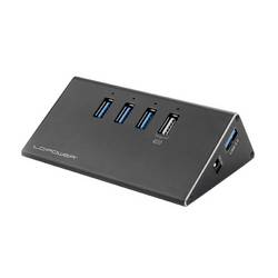LC Power LC-HUB-2B-4 USB Hub 3 porty USB-A USB 3.0 5 GBit/s černá LC-HUB-ALU-2B-4