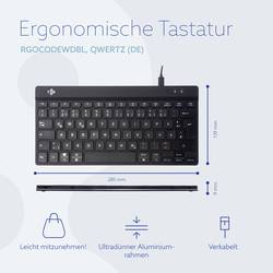 R-GO Tools Compact Break kabelový klávesnice německá, QWERTZ černá ergonomická