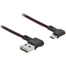 Delock USB kabel USB 2.0 USB-A zástrčka, USB Micro-B zástrčka 0.50 m černá oboustranně zapojitelná zástrčka 85270