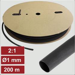 Electronic Garage EG25CA001 smršťovací bužírka bez lepidla černá 1 mm 0.5 mm Poměr smrštění:2:1 200 m