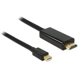 Delock HDMI / Mini-DisplayPort kabel Mini DisplayPort konektory, Zástrčka HDMI-A 3 m černá 83700 pozlacené kontakty, třížilový stíněný Kabel DisplayPort
