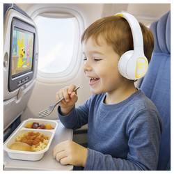 LogiLink BT0073BL sluchátka otevřená (On Ear) Bluetooth®, kabelová světle modrá, žlutá složitelná, omezení hlasitosti