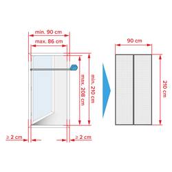 tesa Fliegengitter 55384-00000-00 Magnetický závěs (š x v) 0.90 m x 2.10 m antracitová 1 ks