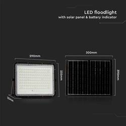 V-TAC VT-180W LED reflektor, solární modul 0.5 W, neutrální bílá, černá, 7828