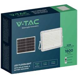 V-TAC VT-180W-W LED reflektor, solární modul 20 W, neutrální bílá, bílá, 7846