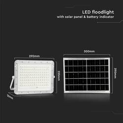 V-TAC VT-180W-W LED reflektor, solární modul 20 W, neutrální bílá, bílá, 7846