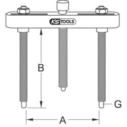 KS Tools 6050112 Stahovák Upínací rozsah 45 - 140 mm