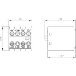 Siemens 3RH2911-1XA40-0MA0 pomocný spínač 4 spínací kontakty s pomocným kontaktem Vhodné pro značku (relé): Siemens 1 ks