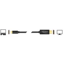 Delock USB-C® / DisplayPort kabelový adaptér USB-C ® zástrčka, Konektor DisplayPort 2.00 m černá 85256 pozlacené kontakty Kabel pro displeje USB-C®
