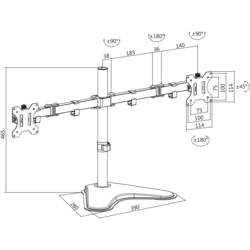 LogiLink držák monitoru BP0044 1 Displej: (s) 33,0 cm (13) - 81,3 cm (32) černá nastavitelná výška, naklápěcí, nakláněcí, otočný