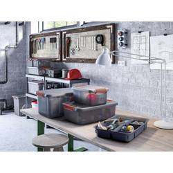 KIS 237491 Úložný box, K Latch, stohovatelné, (š x v x h) 590 x 450 x 390 mm, kouřová šedá, průsvitná, 1 ks