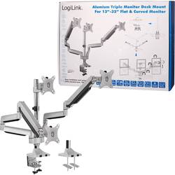 LogiLink držák na stůl pro monitor BP0052 3 Displej: (s) 33,0 cm (13) - 81,3 cm (32) stříbrná naklápěcí, nakláněcí