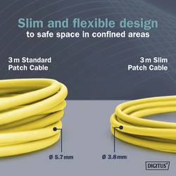 Digitus DK-1632-A-005S-Y RJ45 síťové kabely, propojovací kabely CAT 6A F/FTP 0.5 m žlutá barevně rozlišený, stíněný, točený drát, S průchodkou chránící proti