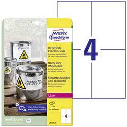 Avery-Zweckform L4719-20 Fóliové etikety 105 x 148 mm poylesterová fólie bílá 80 ks trvalé barevná laserová tiskárna, laserová tiskárna, barevná kopírka,