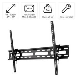 Hama 00220816 TV držák na zeď 94,0 cm (37) - 190,5 cm (75) naklápěcí integrovaná vodováha
