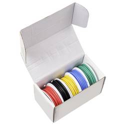 TRU COMPONENTS TC-14085016 Silikonová licna, 1.27 mm², červená, černá, žlutá, modrá, zelená, 1 sada