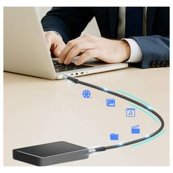 LogiLink Kabel USB-C USB 3.2 Gen2x2 USB-C ® zástrčka 0.50 m černá s LED, 4K UHD, oboustranně zapojitelná zástrčka CU0431