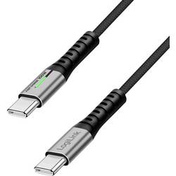 LogiLink Kabel USB-C USB 3.2 Gen2x2 USB-C ® zástrčka 0.30 m černá s LED, 4K UHD, oboustranně zapojitelná zástrčka CU0430