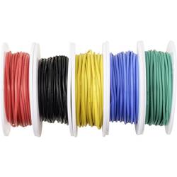 TRU COMPONENTS TC-14085036 Silikonová licna, 0.15 mm², červená, černá, žlutá, modrá, zelená, 1 sada