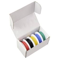 TRU COMPONENTS TC-14085036 Silikonová licna, 0.15 mm², červená, černá, žlutá, modrá, zelená, 1 sada
