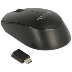 Delock 12526 optická myš, přenos USB, 2 tlačítko, 1000 dpi, černá