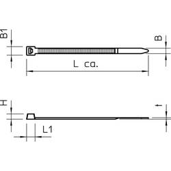 OBO Bettermann 2331872, 565 4.8x200 WS, stahovací pásky, 4.8 mm, 200 mm, bílá, 100 ks