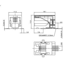 encitech 3253-0005-02, konektor RJ, zásuvka, vestavná horizontální, 1 ks