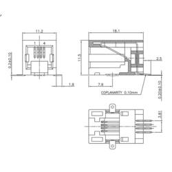 encitech 3253-0005-02, konektor RJ, zásuvka, vestavná horizontální, 1 ks
