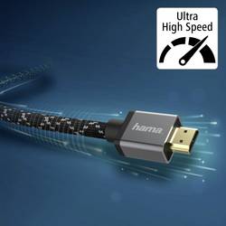 Hama HDMI kabel Zástrčka HDMI-A, Zástrčka HDMI-A 2.00 m šedá, černá 00200504 8K UHD HDMI kabel
