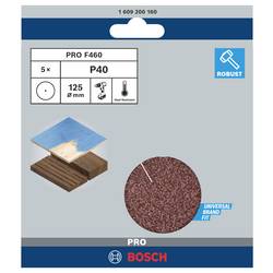 Bosch Accessories 1609200160 1609200160 brusný papír pro brusné kotouče bez otvorů Zrnitost 40 (Ø x d) 125 mm x 125 mm 5 ks