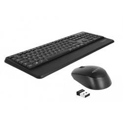 Delock 12674 Bluetooth® sada klávesnice a myše tlačítka myši, s číselnou klávesnicí německá, QWERTZ černá