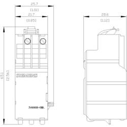 Siemens 3VA9908-0BB25 spoušť 1 ks (š x v x h) 25.7 x 65.1 x 28.8 mm