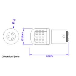 TRU COMPONENTS TC-13776188 indikační LED zelená BA15d 10 V/DC, 30 V/DC 250 lm
