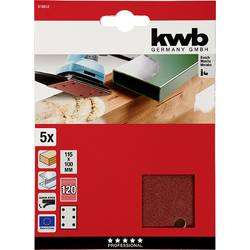 kwb 818012 brusný papír Zrnitost 120 (d x š) 100 mm x 115 mm 5 ks