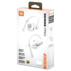 JBL Sense Pro TWS otevřená sluchátka Bez kabelu, Bluetooth® bílá Nabíjecí pouzdro, za uši, dotykové ovládání, voděodolná