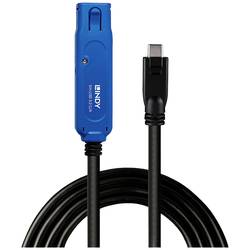 LINDY USB kabel USB 3.2 Gen1 USB-A zásuvka, USB-C ® zástrčka 5.00 m černá/modrá 43380