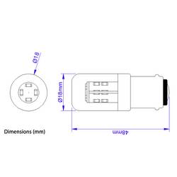 TRU COMPONENTS TC-13794728 indikační LED červená BA15d 230 V/AC 200 lm