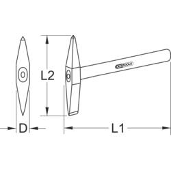KS Tools 9642021 964.2021 Svářečské kladívko 450 g 340 mm 1 ks