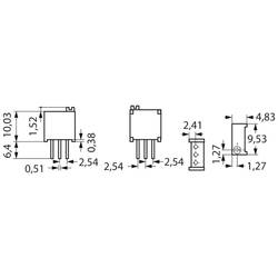 Bourns 3296W-1-502LF cermetový trimr 25cestný 0.5 W 5 kΩ 9 ° 9 ° 1 ks Piece