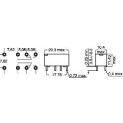 M4-12H, M4-12H relé do DPS, monostabilní, 1 cívka, 220 V/DC, 250 V/AC, 1 A, 1 ks