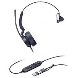 Yealink UH44 Mono Teams USB-C/A Headset otevřená (On Ear) kabelová černá telefon
