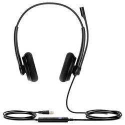 Yealink UH34 Lite Dual Teams USB Headset otevřená (On Ear) kabelová Duo černá Tlačítko Microsoft Teams telefon