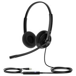 Yealink UH34 Lite Dual Teams USB Headset otevřená (On Ear) kabelová Duo černá Tlačítko Microsoft Teams telefon