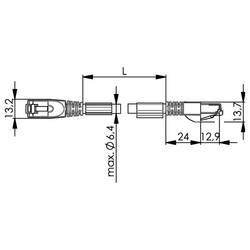 Telegärtner 100017308 RJ45 síťové kabely, propojovací kabely CAT 6A S/FTP 0.5 m S průchodkou chránící proti zlomení 1 ks