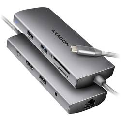 AXAGON HMC-8HLSA USB Hub 8 portů USB-C® (s napájením), USB 3.2 (Gen 1x1) , Audio, 2.0 (3,5 mm jack) , SD, USB 2.0 USB 3.2 Gen1 5 GBit/s