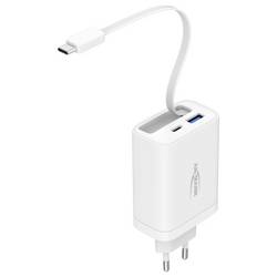 Ansmann 230PD USB nabíječka, Navíjecí kabel USB-C®, 1x USB A , 2x USB-C®, 30 W, Dodávka energie, bílá