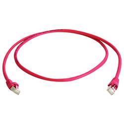 Telegärtner 100009358 RJ45 síťové kabely, propojovací kabely CAT 5e F/UTP 25.0 m červená samozhášecí, S průchodkou chránící proti zlomení 1 ks