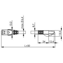 Telegärtner 100008001 RJ45 síťové kabely, propojovací kabely CAT 6A SF/UTP 0.5 m zelená S průchodkou chránící proti zlomení 1 ks